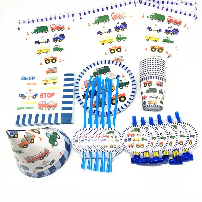 Мультфильм детей инженерный грузовик инженер тема партия посуда тарелка