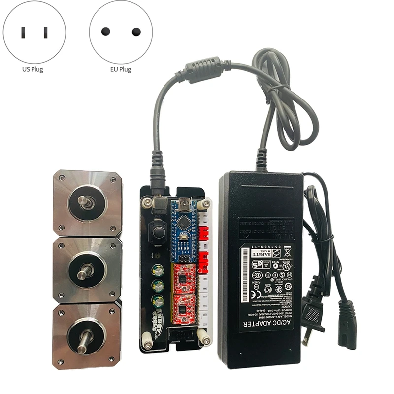 

JFBL Hot 2 Axis GRBL Control Board Kit +3 Nema 17 Stepper Motor +12V 5A Power Supply Used for Engraving Machine