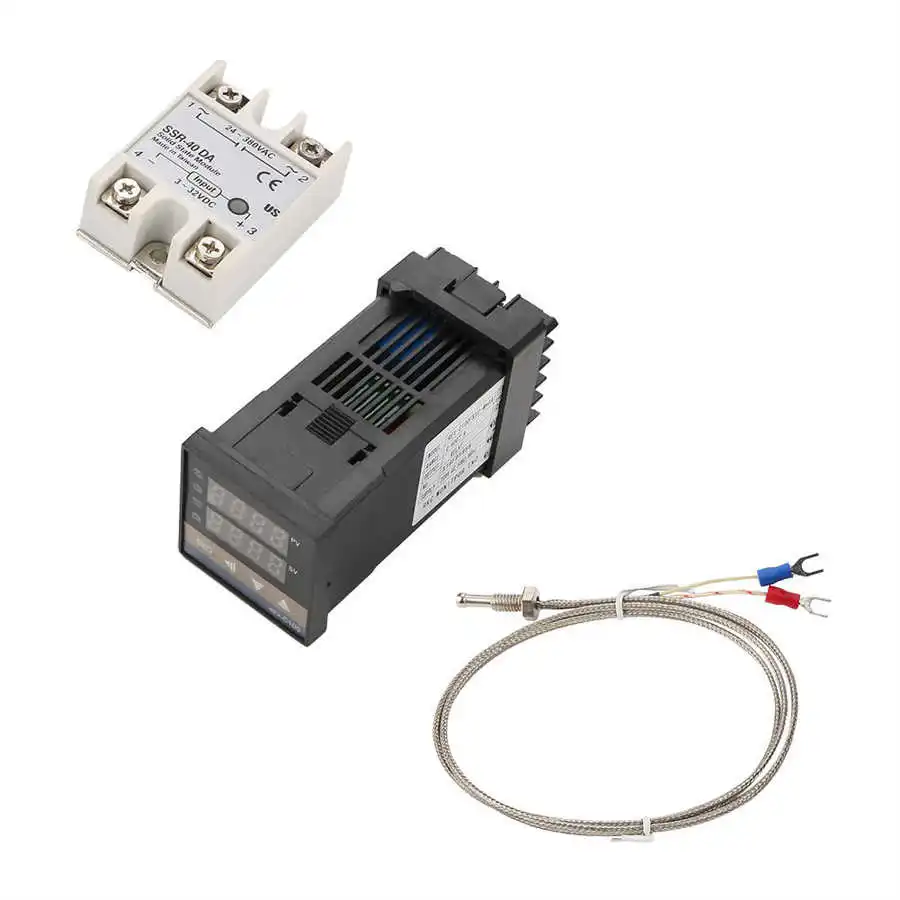 REX C100 0 400 градусов цифровой PID Температура контроллер термостат + 40A релейный выход