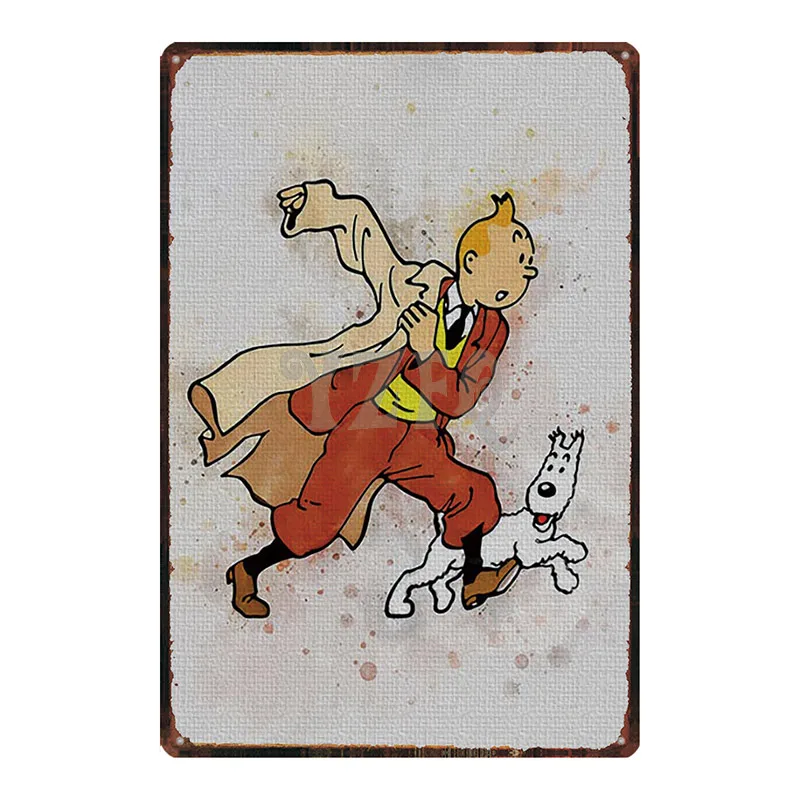 DU2926 Tintin мультфильм металлическая жестяная вывеска потертый шик Винтаж таблички стена для детской комнаты бар кофе домашнего искусства ремесло кино декор 30X20 см DU-2922 - Цвет: DU2926