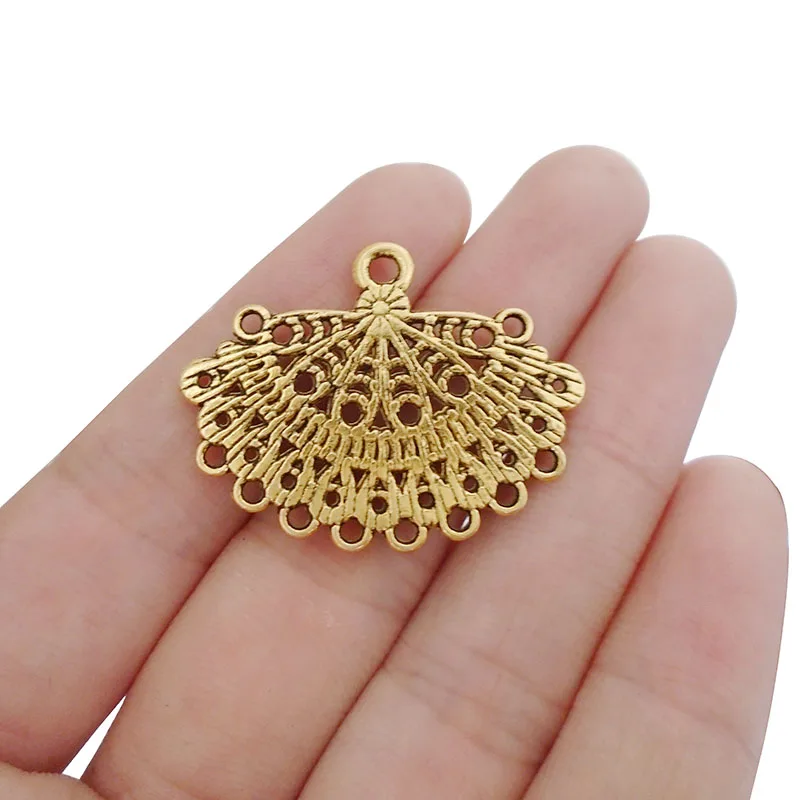 

20x Antique Gold Open Semicircle Chandelier Multi Strand Connector Charms Pendants For Earring Necklace Jewelry Making Findings