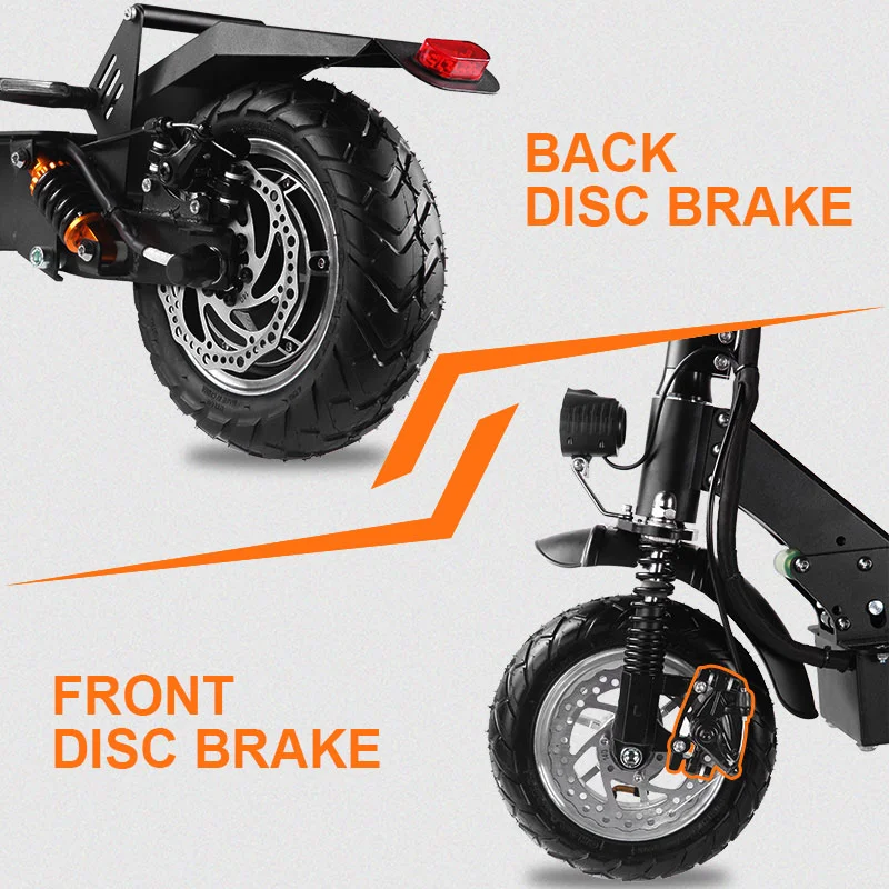 Недорогой 10-дюймовый одномоторный Большой мощный складной электрический скутер