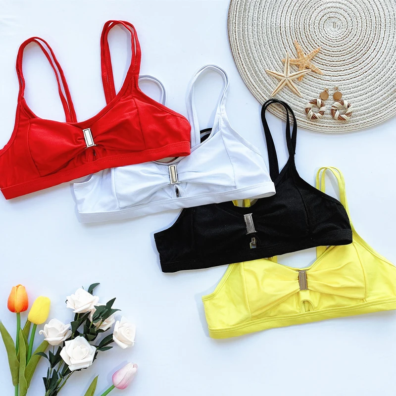

High Waist Bikini Set 2020 Red Buckle Push Up Swimsuit Swimwear Women Bikinis Sexy Female Beach Bathing Suit Bather Women Sports