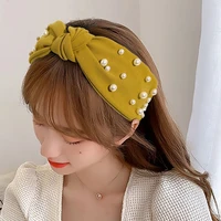 2021 new knotted chiffon headbands for women designer face wash hair tie flannel wide hoop hair bands for girls hair accessories