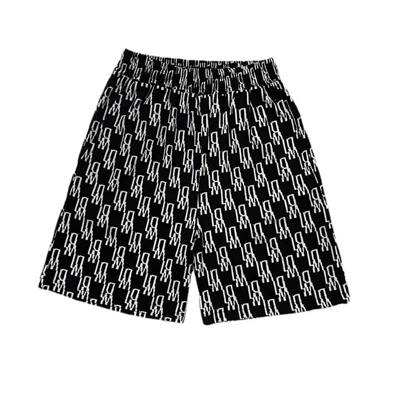 

Summer Casual New Letter Printing High Waist Wide Leg Pants Women 2021 Houndstooth Loose Street Fashion Shorts