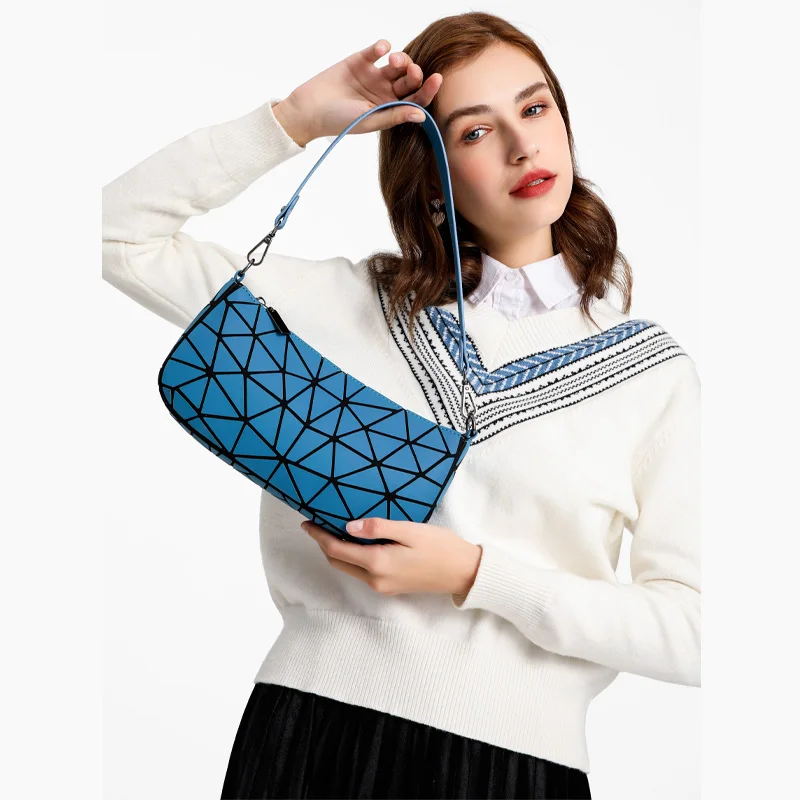 

Women Luminous Solid Shoulder Bags Geometric Luxury Leather Designer Ladies Messenger Handbag Female Crossbody Bags Bolsos Sac