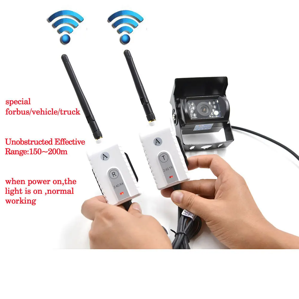 

Wireless AV Transmitter and Receiver For RV Truck Trailer Bus Video Monitor Truck Reversing Rear View Backup Camera