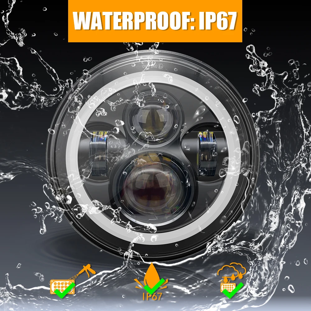 7-дюймовый светодиодный проектор для Suzuki Samurai УАЗ Хантер фара с ореолом DRL и