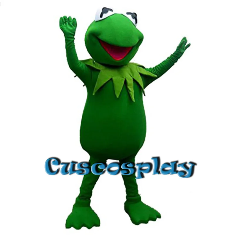Лидер продаж мультяшный талисман-лягушка Kermit костюм для взрослых размер на
