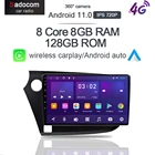 DSP 720P 360 камера 8 Гб + 128 Гб 8 ядер Android 11 автомобильный dvd-плеер GPS WIFI стерео радио для Honda Insight 2 LHD RHD 2009 - 2014