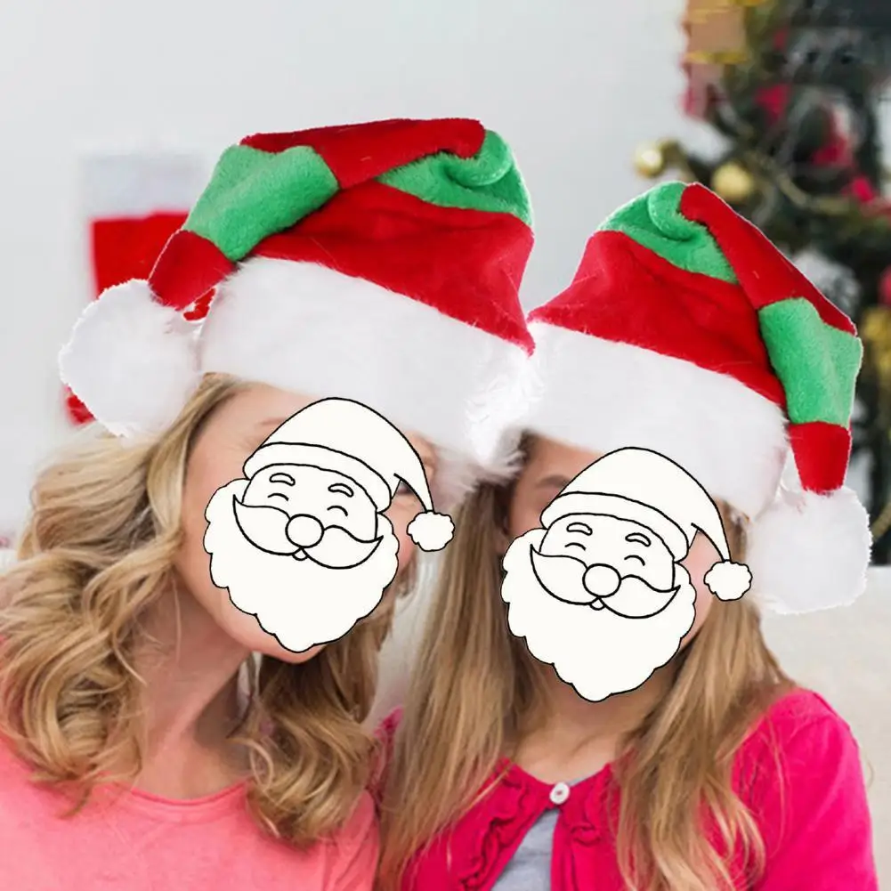 

Рождественская шапка, Рождественский элемент, плюшевый мяч, удлиненная полосатая плюшевая Шапка-бини для мужчин и женщин, праздничное укра...