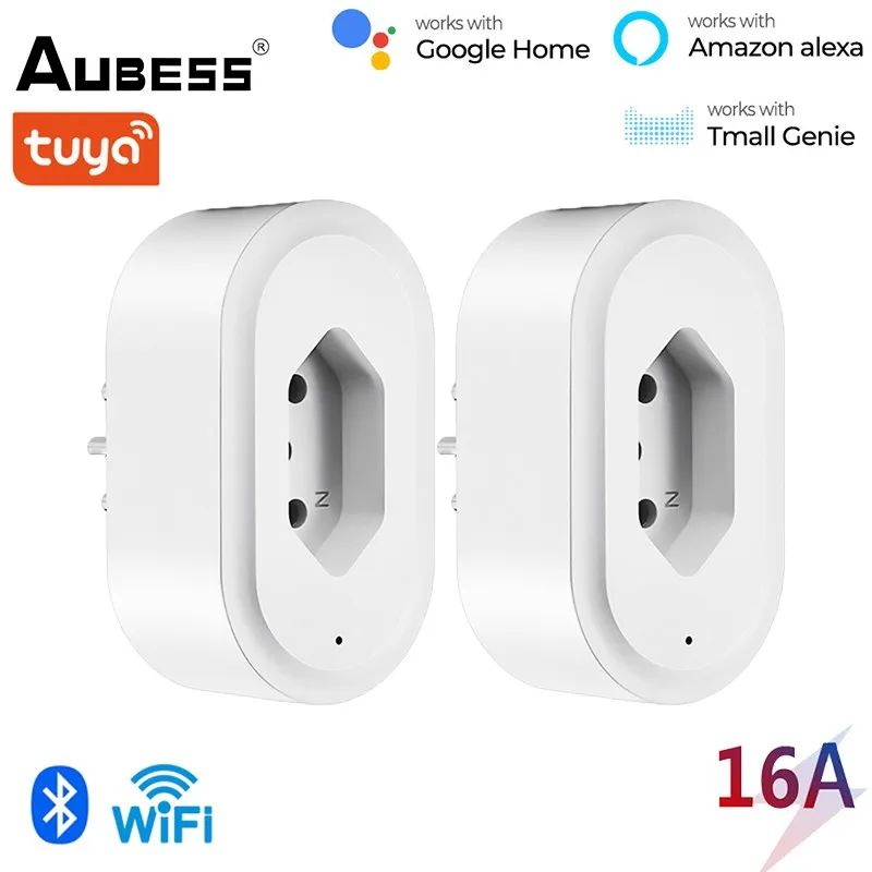

Brazil Smart Socket WIFi Smart Plug With Tuya SmartLife Power Timer Voice Control 16A Power Monitor Works With Alexa Google Home