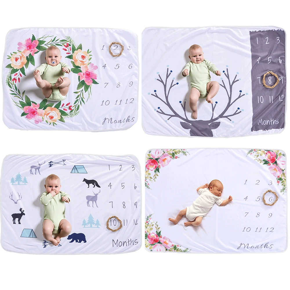 19 видов детское ежемесячное одеяло с вехой девочка мальчик цветочные крылья