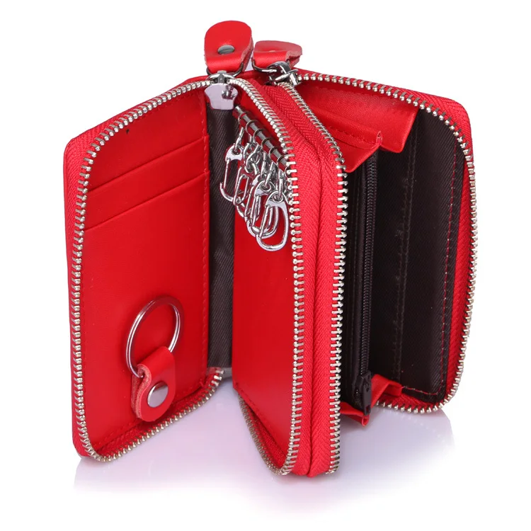 4 Colors Brand Multifunction Bag Women & Men Genuine Cow Leather key holders Double Zipper Key Card Wallet Car Case YK946 | Багаж и