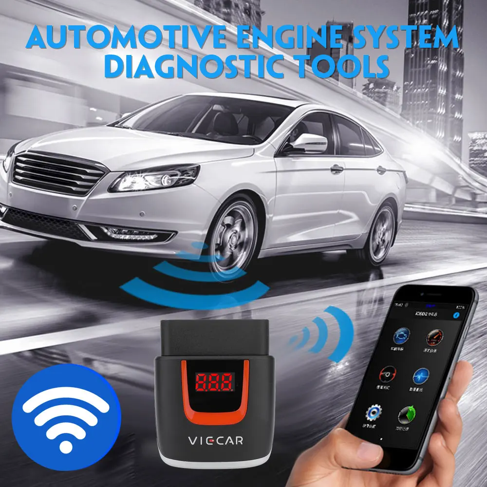 

VIECAR OBD2 Diagnostic Scanner V1.5 WIFI Type-C ELM327 Code Reader Work with Android/Windows pic18f25k80