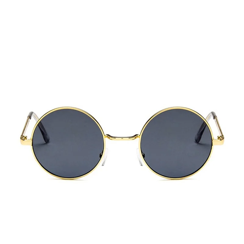 Korean Vintage Round Sunglasses for Women Men Metal Frame Yellow Shades Unisex Circle Sun Glasses Ladies 90s 80s Big Eyeglasses |