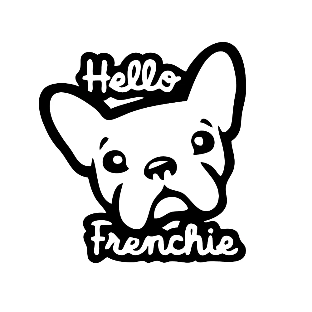 

Funny Cute French Bulldog Say Hello Car Sticker Automobiles Motorcycles Exterior Accessories Vinyl Decal for Honda Lada Bmw Audi