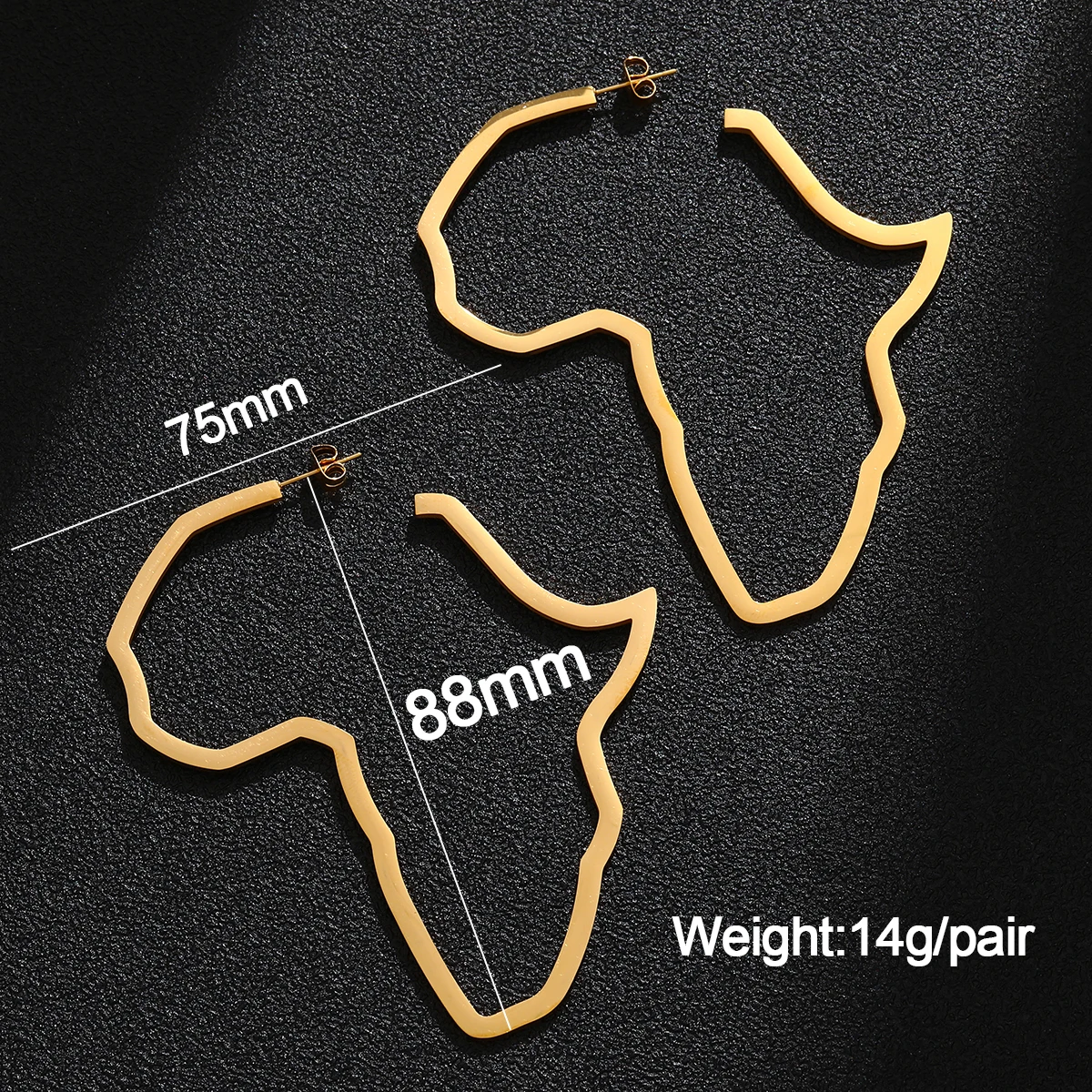 Большие серьги SONYA из нержавеющей стали с картой Африки для женщин в стиле хип-хоп