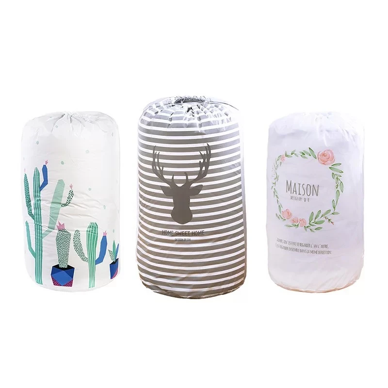 

Cartoon Bear Collapsible Storage Bag Beam Port Transparent Organizer Clothes Blanket Baby Toy Basket Container Quilt Travel Bags