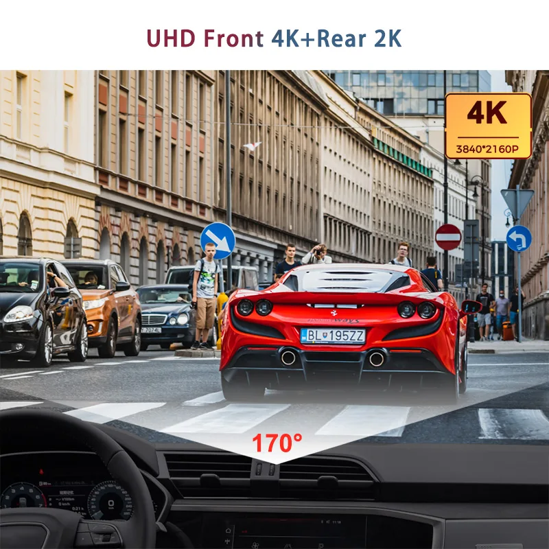 Зеркало-видеорегистратор PONGKI H8 UHD 4k с двумя камерами 12 дюймов Gps Wi-Fi | Автомобили и