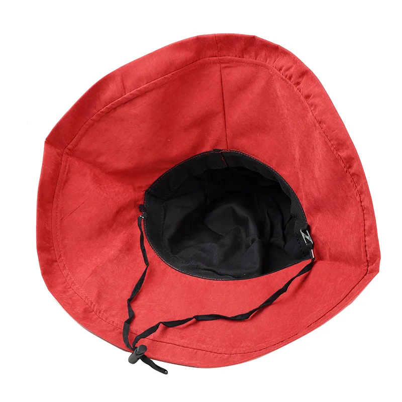 

Summer Women Flat Bucket Hat Cotton Sun Hat for Women Travel Japanese Foldable Solid Color Female Simple Big Brim Fisherman Hats