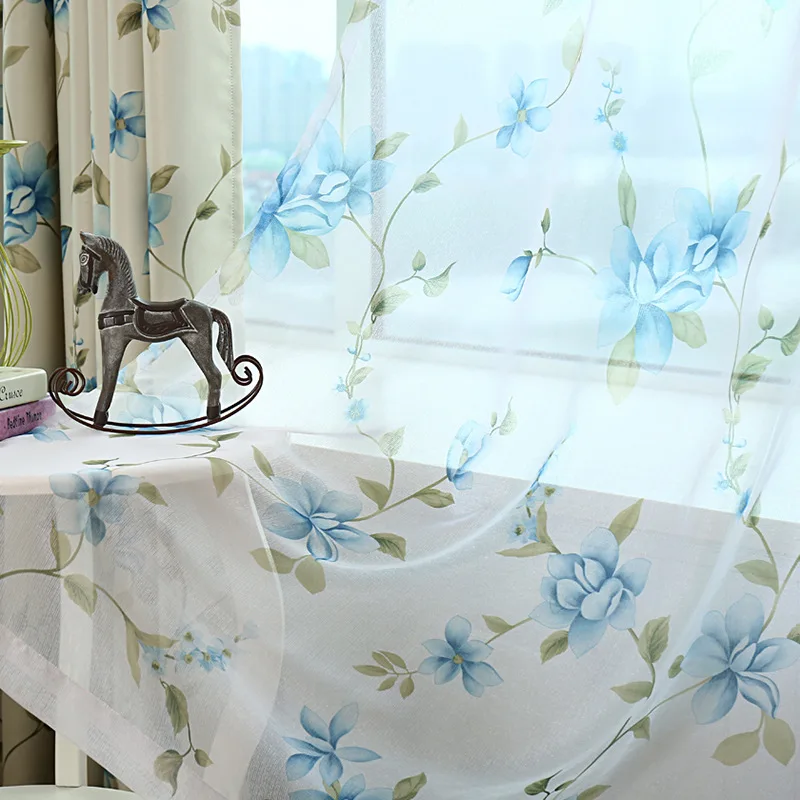 

Curtans for Living Room Bedroom Spring Curtains Blackout Printing Modern Minimalist Fresh Bedroom Curtain Fabric