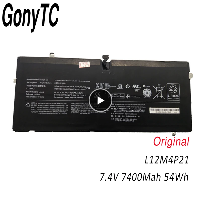 Оригинальный новый аккумулятор GONYTC L12M4P21 для ноутбука 7 4 В 54 Вт/ч 7400 мАч L13C4P01 121500156