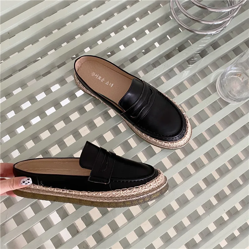 

Soft Womens Derby Shoes Loafers With Fur Slip-on Casual Female Sneakers Round Toe British Style Leather Slip On Preppy Med Slip-