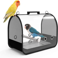 clear bird cage lightweight carrying cage bird carrier breathable travel pet shoulder bags birds supplies