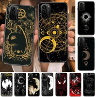 2021 witch moon tarot phone case for xiaomi redmi poco f1 f2 f3 x3 pro m3 9c 10t lite nfc black cover silicone back prett mi 10