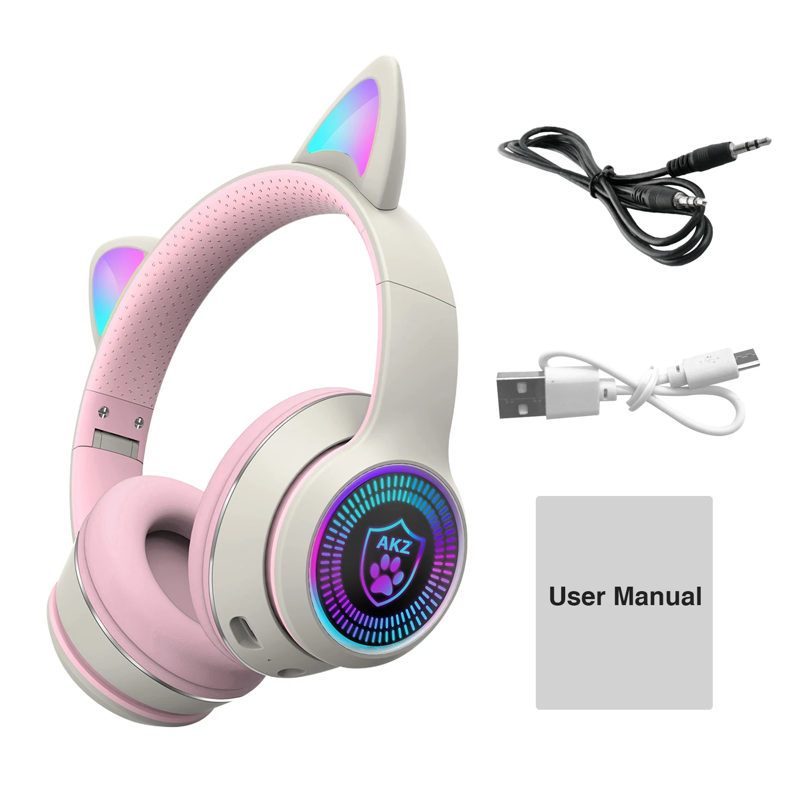 

Cat Ear With Microphone Wireless Gaming Headset 5.0 For PC Tablet Deep Bass Portable Kids Adult LED Lighting Fashion