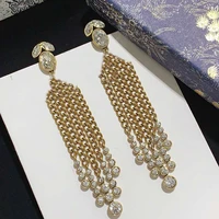 hot sale famous brand d luxury fashion jewelry for women retro stud earrings pearl ear decoration female gift