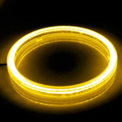Светодиодный COB Halo Кольца 60 мм 70 мм 80 мм 90 мм 100 мм 110 мм 120 мм Ангельские глазки светодиодный головной светильник с крышкой для шарика противотуманного светильник лампы для автомобиля - Цвет: COB yellow 2pcs