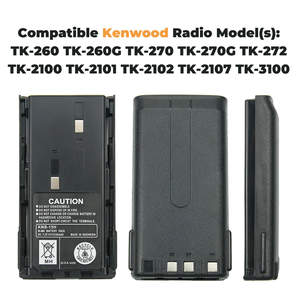KNB-15H KNB-15A KNB-15 KNB-14 2100 мАч Ni-MH батарея для Kenwood KNB-20 TK-260 TK-260G TK-270G TK-272G TK-360 TK-370G |