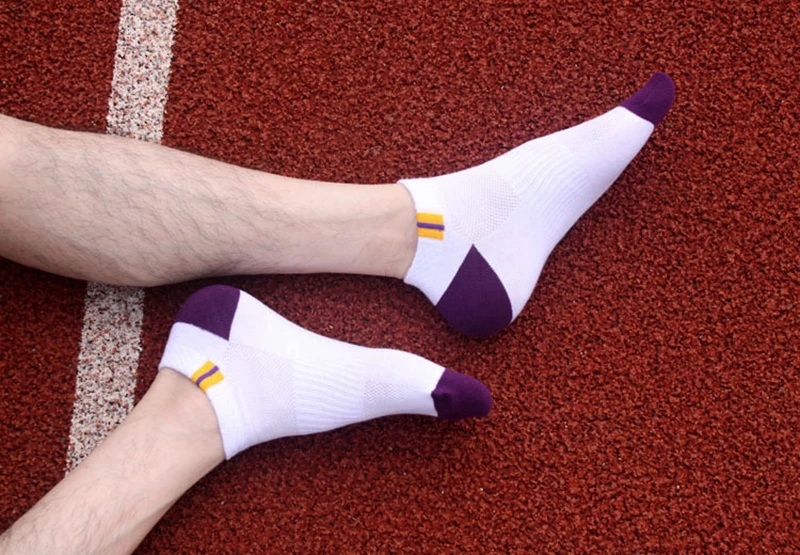 Модные Классические Полосатые мужские летние носки с вышивкой логотипа высокого