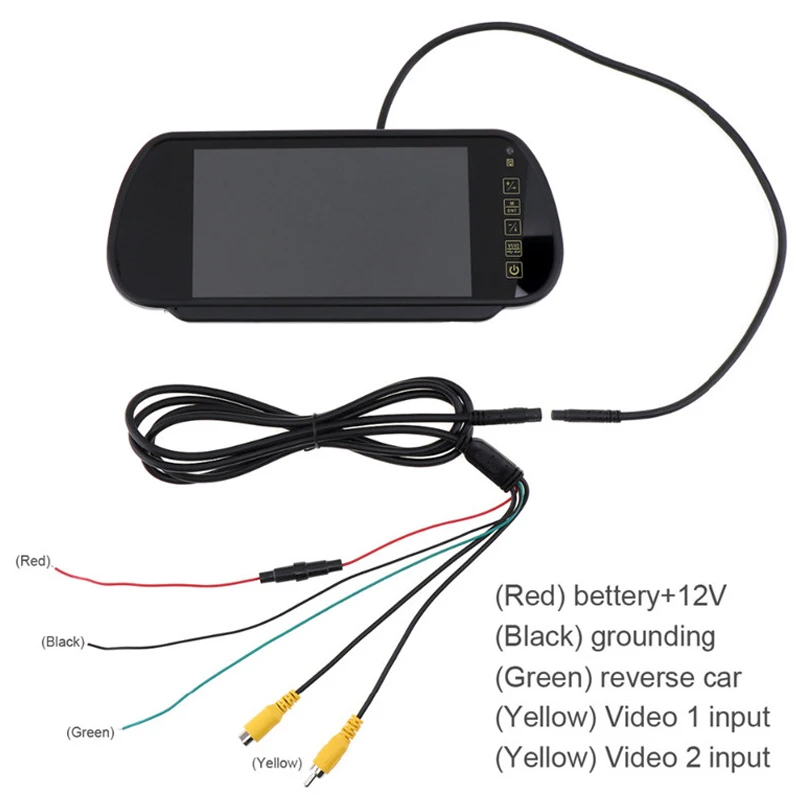 Монитор для зеркала заднего вида 7 &quotTFT LCD широкоформатная сенсорная кнопка