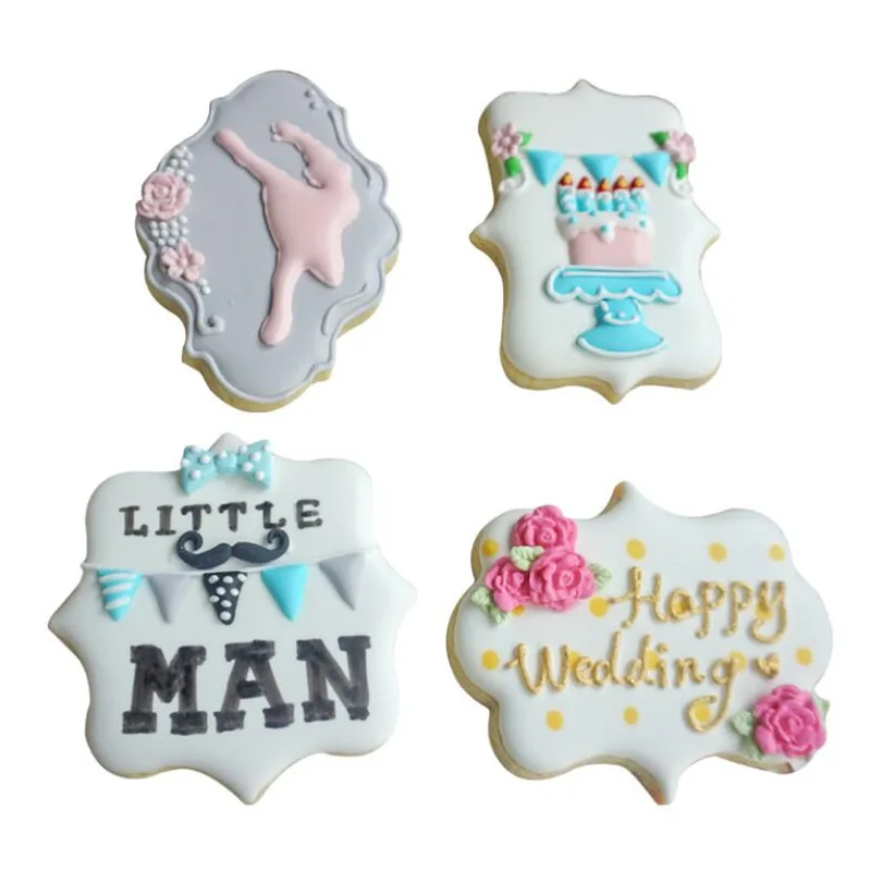 4 шт./лот винтажная рама для нарезки печенья набор пластиковых форм инструменты