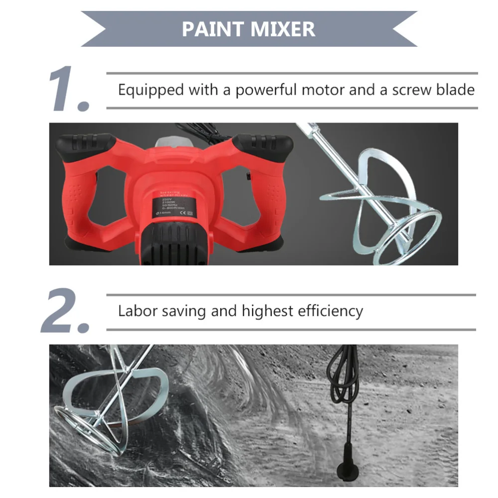 

1Set Practical Electric Cement Mixer Paint Cement Steering Wheel Mixer (Plug)