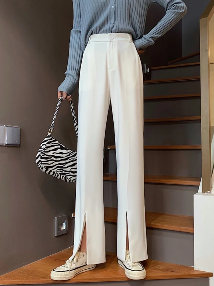 Комплект из двух предметов женские брюки с разрезом широкими штанинами новинка