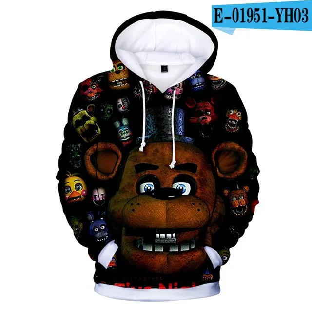 3dwy-1308 Fnaf толстовки Толстовка Five Nights At Freddy's куртка пальто весна Harajuku мультфильм Медведь FNAF Толстовка Женские кофты Fnaf - Цвет: 3dwy-1308
