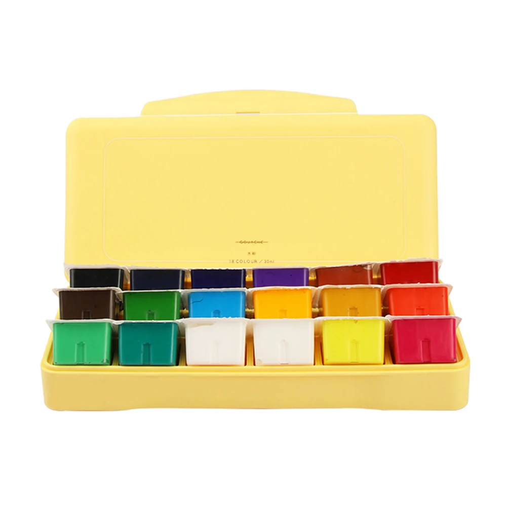 Juego de pintura Gouache de 18 colores, estuche port&aacute;til con paleta de 30ml, juego de pintura Gouache NIN668-0