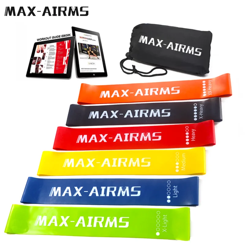 Набор эластичных лент Maxairms для фитнеса йоги спортзала 6 уровней
