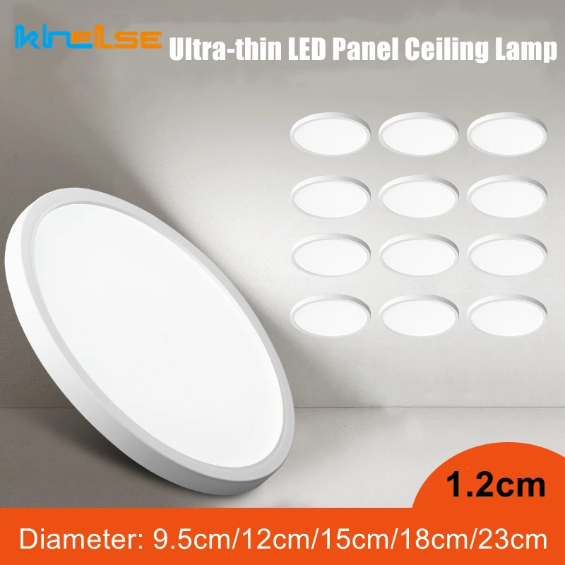 

Ультратонкая светодиодная потолочная лампа, Современная круглая панельная лампа с поверхностным креплением для гостиной, кухни, 6 Вт, 9 Вт, 12...