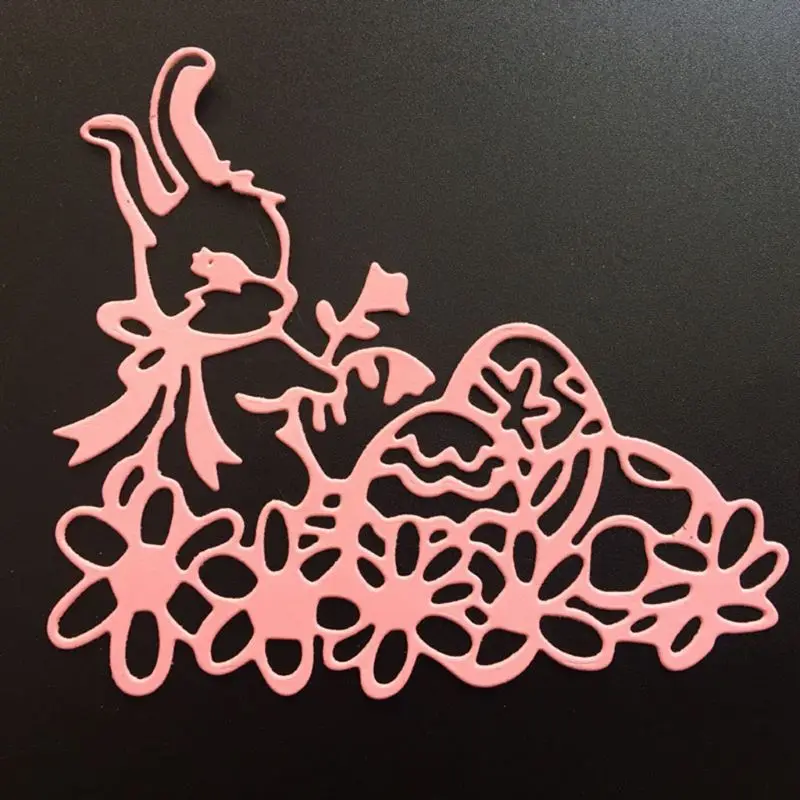 

Bunny Rabbit Flower Metal Cutting Dies Stencil Scrapbooking DIY Album Stamp Card