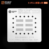 amaoe stencil display ic for iphone x xs xsmax xr 11 screen display lcd touch ic chips reballing tin plant net welding tamplate