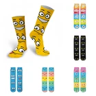 Носки женскиемужские длинные с забавным 3D рисунком, повседневные креативные носки в стиле Харадзюку для бега, велоспорта, удобные носки до бедра