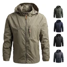 Мужская Легкая водонепроницаемая куртка с капюшоном, дышащая ветровка в стиле милитари, весна 2021