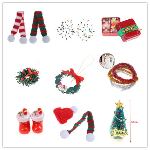 Модель подарочной коробки с рождественскими огнями и ботинок для конфет венок из