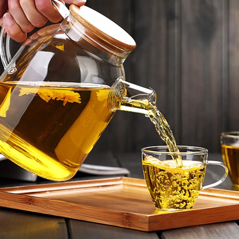 Набор чайников утолщенный из боросиликатного стекла прозрачный жаростойкий