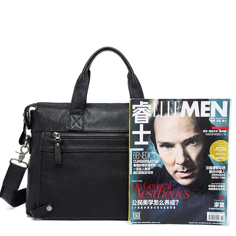 Мужской портфель из 2020 натуральной кожи Сумка для документов деловая Черная